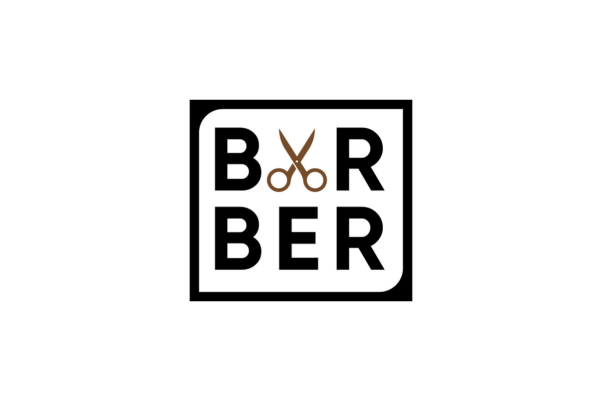 barber with scissors for barbershop, a Branding & Logo Template by funpixel