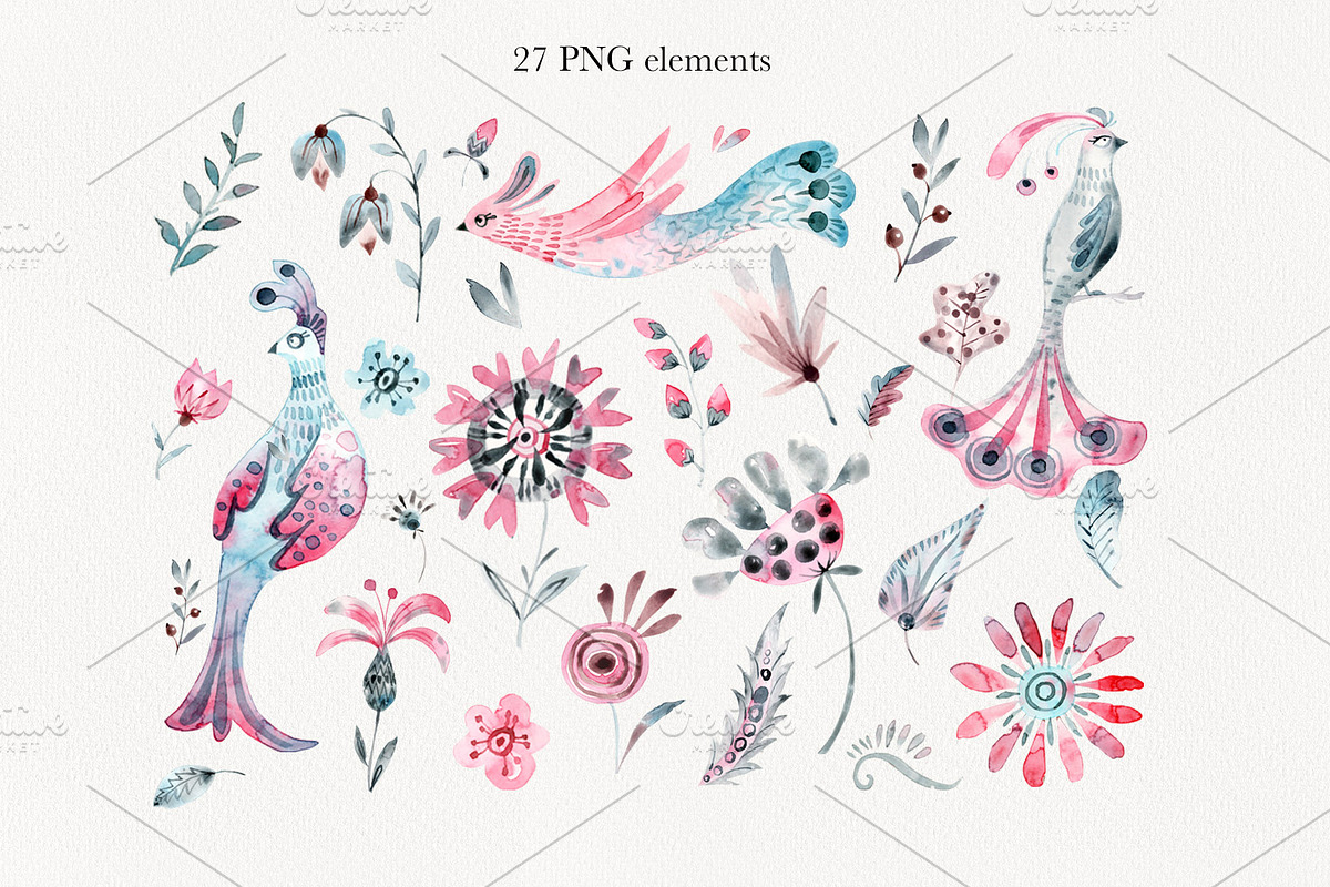 Wildflower Birds Collection PNG, an Animal Illustration by ZinchArt (Photo 2 of 14)