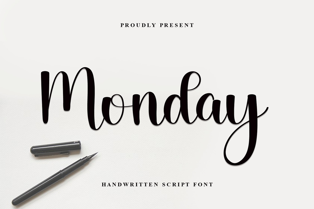 Monday, a Script Font by FreshTypeINK (Photo 1 of 6)