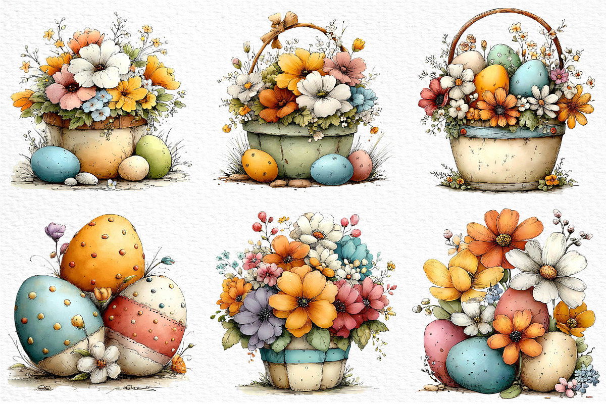 Spring Easter Watercolor Clipart, an Illustration by Craft Nest (Photo 9 of 11)