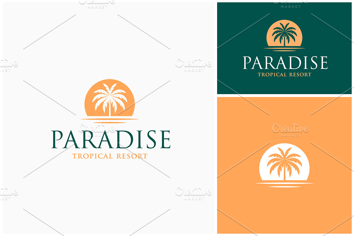 Palm Coconut Tree Tropic Beach Logo, a Branding & Logo Template by Enola99d