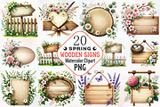 Spring Wooden Signs Clipart, an Illustration by RobertsArt (Thumbnail 1 of 7)