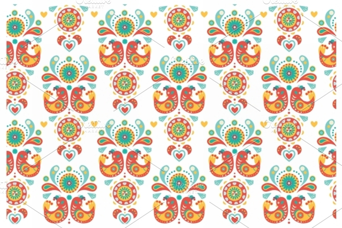 Colorful ornament with birds, a Decorative Illustration by JaneLane (Photo 1 of 2)