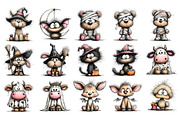 Halloween Animals PNG Clipart Bundle, a Seasonal Illustration by Nicolle's Colorful Art (Thumbnail 2 of 5)