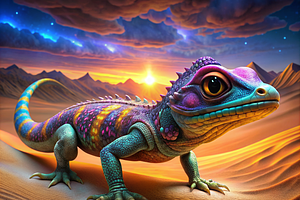 Vibrant Lizard Print