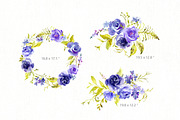 Watercolor Hand-painted Violet Roses, a Decorative Illustration by GraphicsDish (Thumbnail 3 of 3)