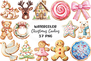 Christmas Cookies Sublimation Clipar, an Illustration by CraftArtStudio