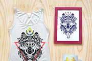 Textured wolf in aztec style, a Texture Illustration by AnastasiaFears (Thumbnail 2 of 2)