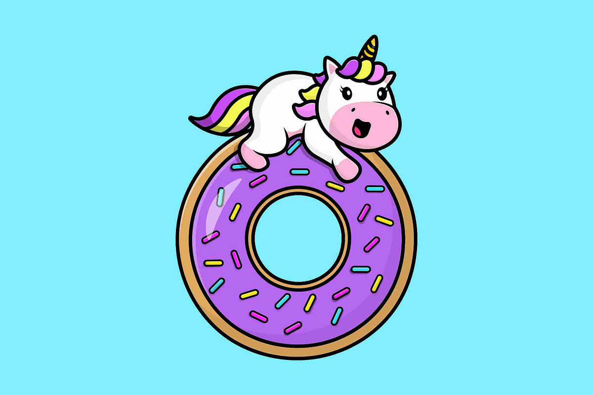 Unicorn With Food Cartoon Vector, a Food Illustration by Artstorystudio (Photo 3 of 6)