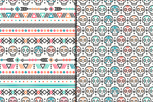 Day of the Dead Patterns with skulls