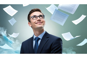 Confident young businessman in suit, an Illustration by tilialucida