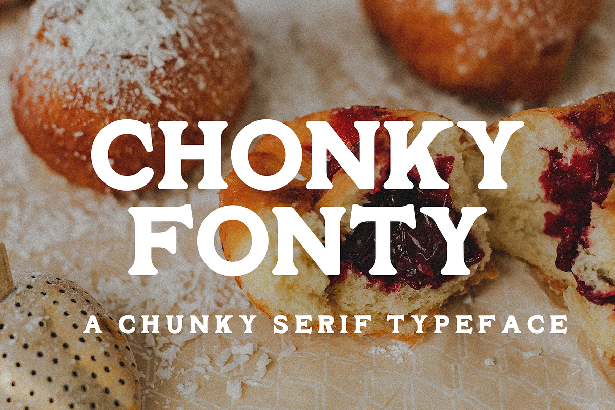 Chonky Fonty | A chunky display, a Serif Font by OneTen The Studio (Photo 9 of 9)