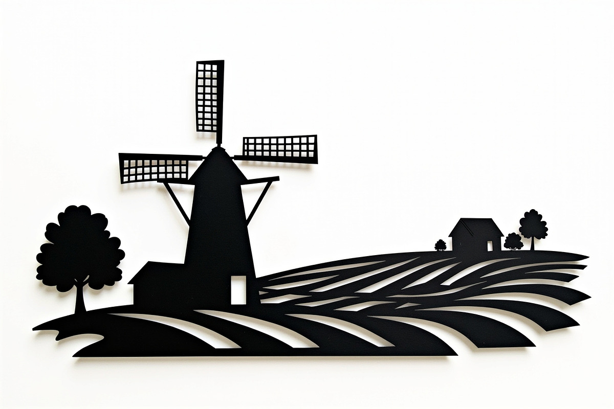 Dutch Windmill Field Set, an Illustration by BIPLOB EXPERT (Photo 7 of 10)