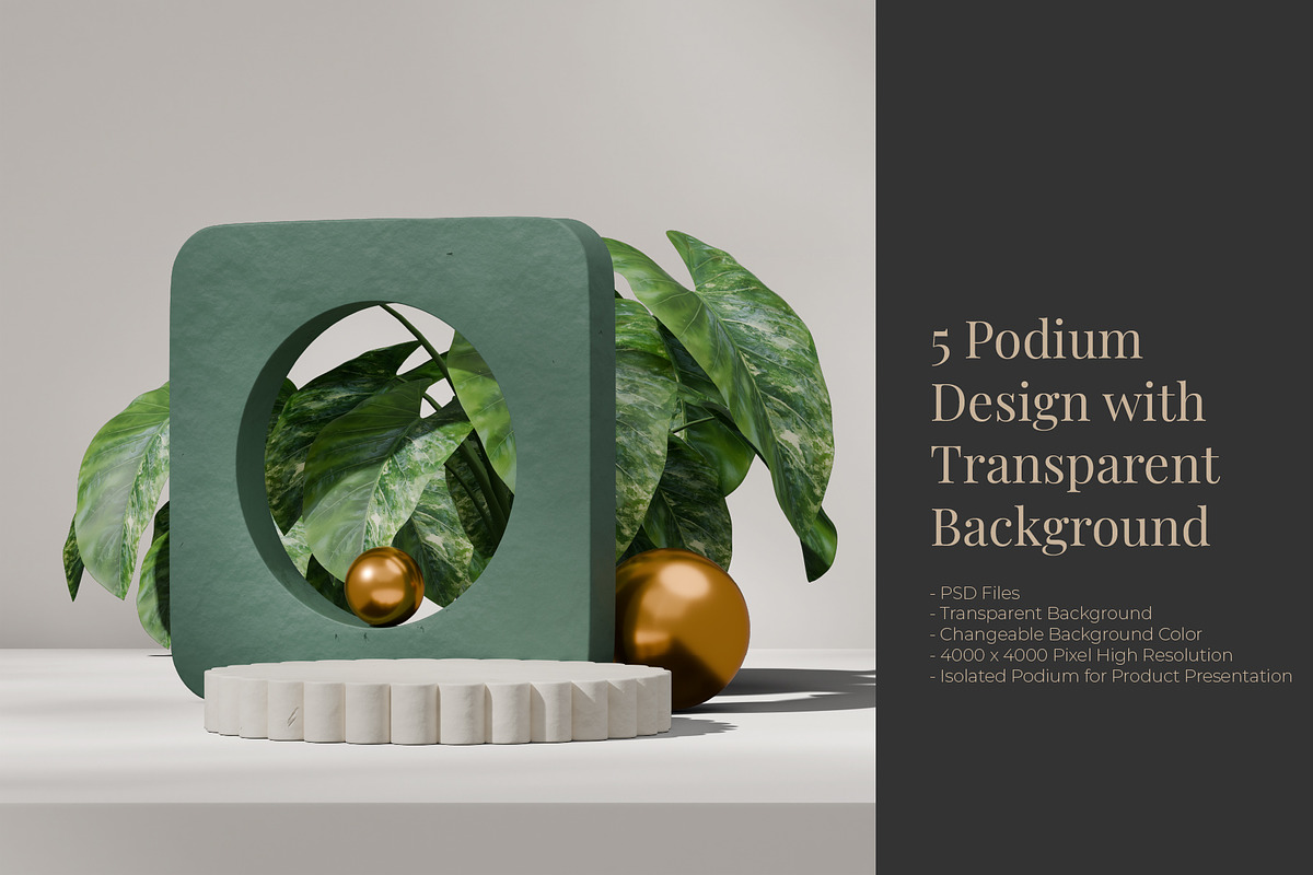 5 Podium with Transparent Background, a Background Graphic by faustudio (Photo 1 of 7)