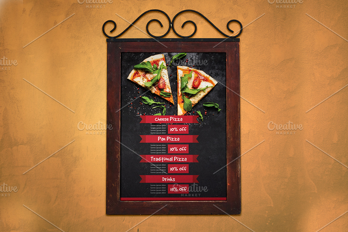 Artistic Pizza Menu Template, a Brochure Template by Minimalist Studio (Photo 2 of 4)