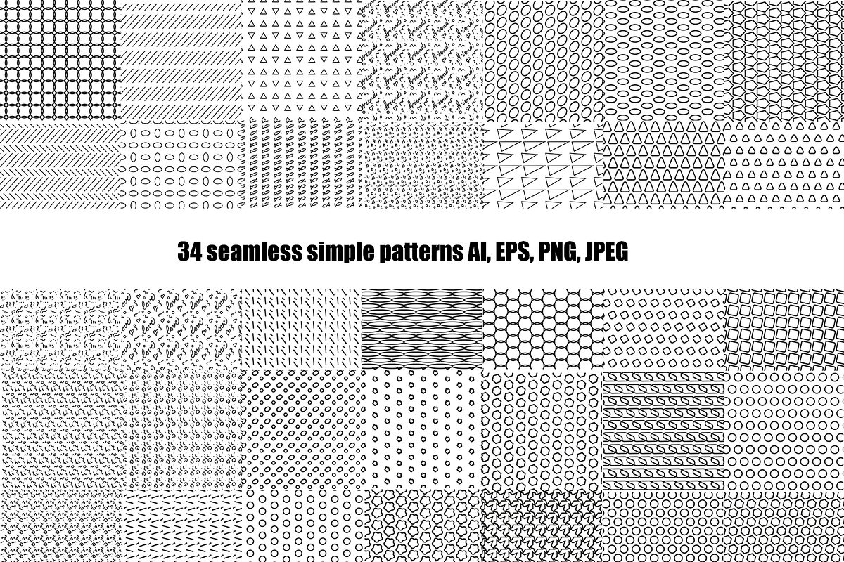 34 simple geometric patterns, a Pattern Graphic by Pollyksena (Photo 2 of 3)