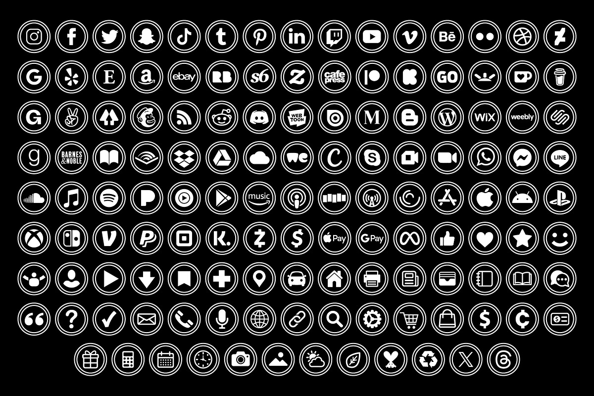 Circle Double Outline Social Icons, an Icon by Running With Foxes (Photo 6 of 8)