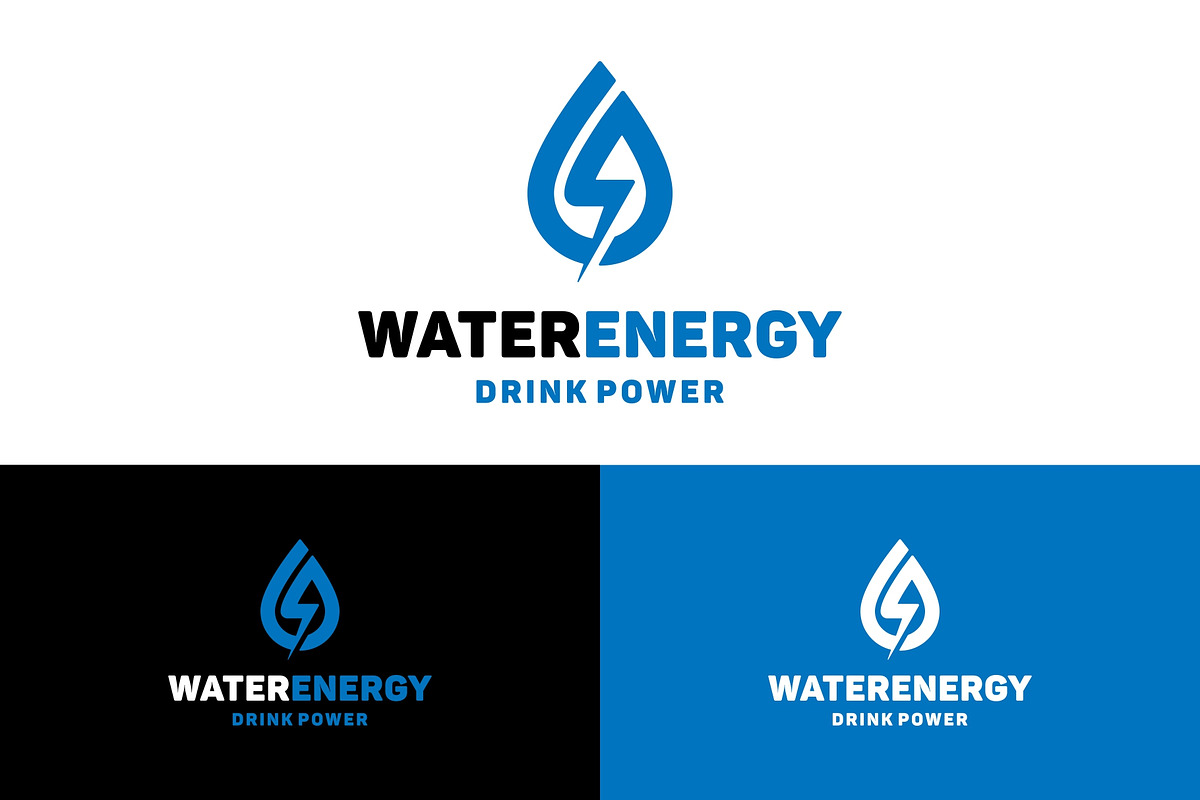 Water Energy Drink Power Logo, a Branding & Logo Template by ika trisiana (Photo 1 of 2)