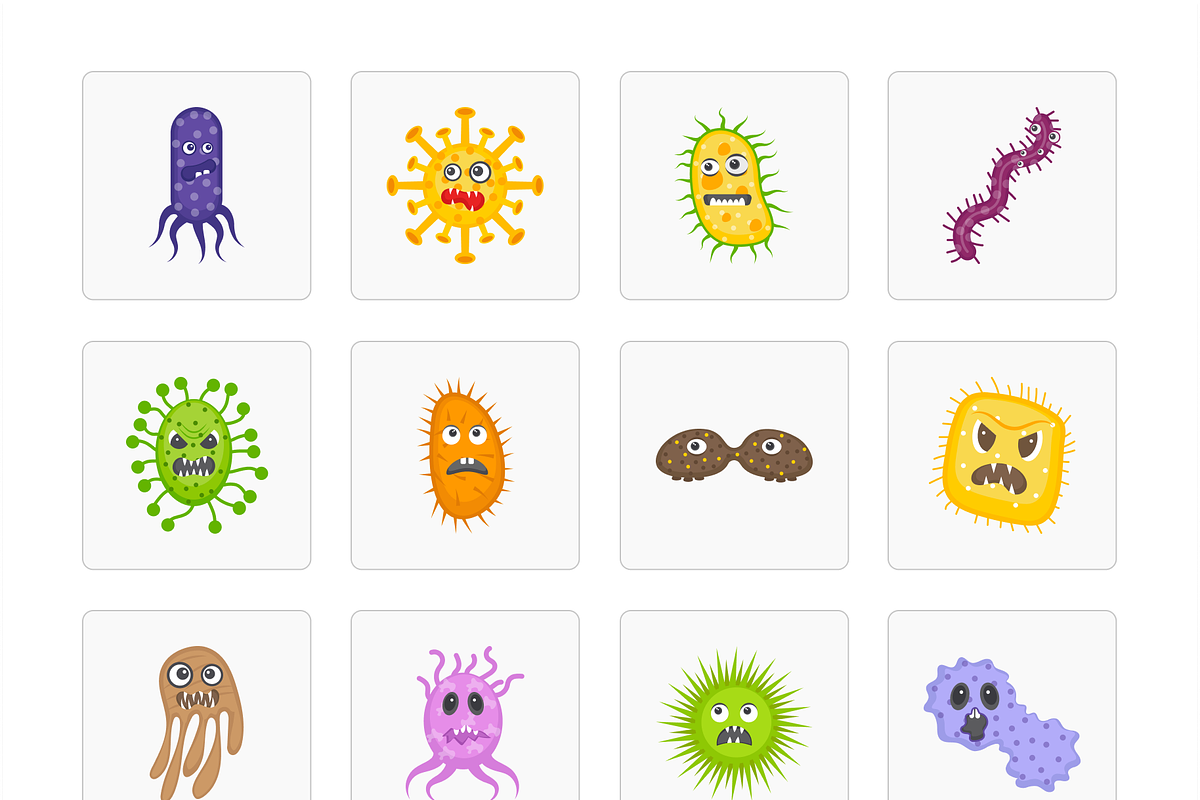 Germs Vector Set, a Duotone Icon by Brickclay (Photo 6 of 7)
