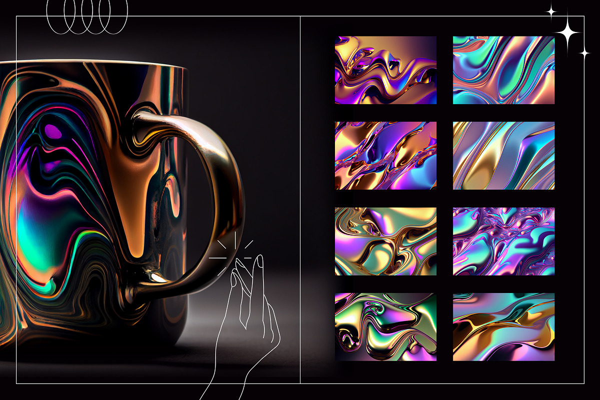 Liquid Metal | Iridescent Pack, a Texture Graphic by Ckybe's Corner (Photo 7 of 8)