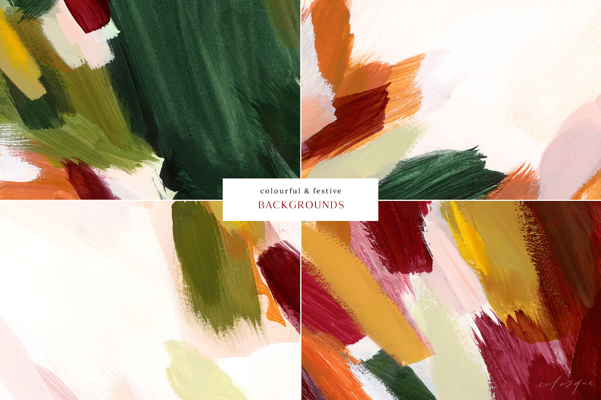 Festive Abstract Painted Backgrounds, a Background Graphic by eclosque