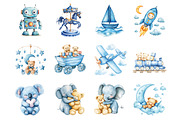 Baby Boy Blue Toys Clipart, a Seasonal Illustration by Designking (Thumbnail 2 of 5)