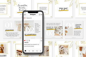 Gold Instagram Carousel Posts Canva