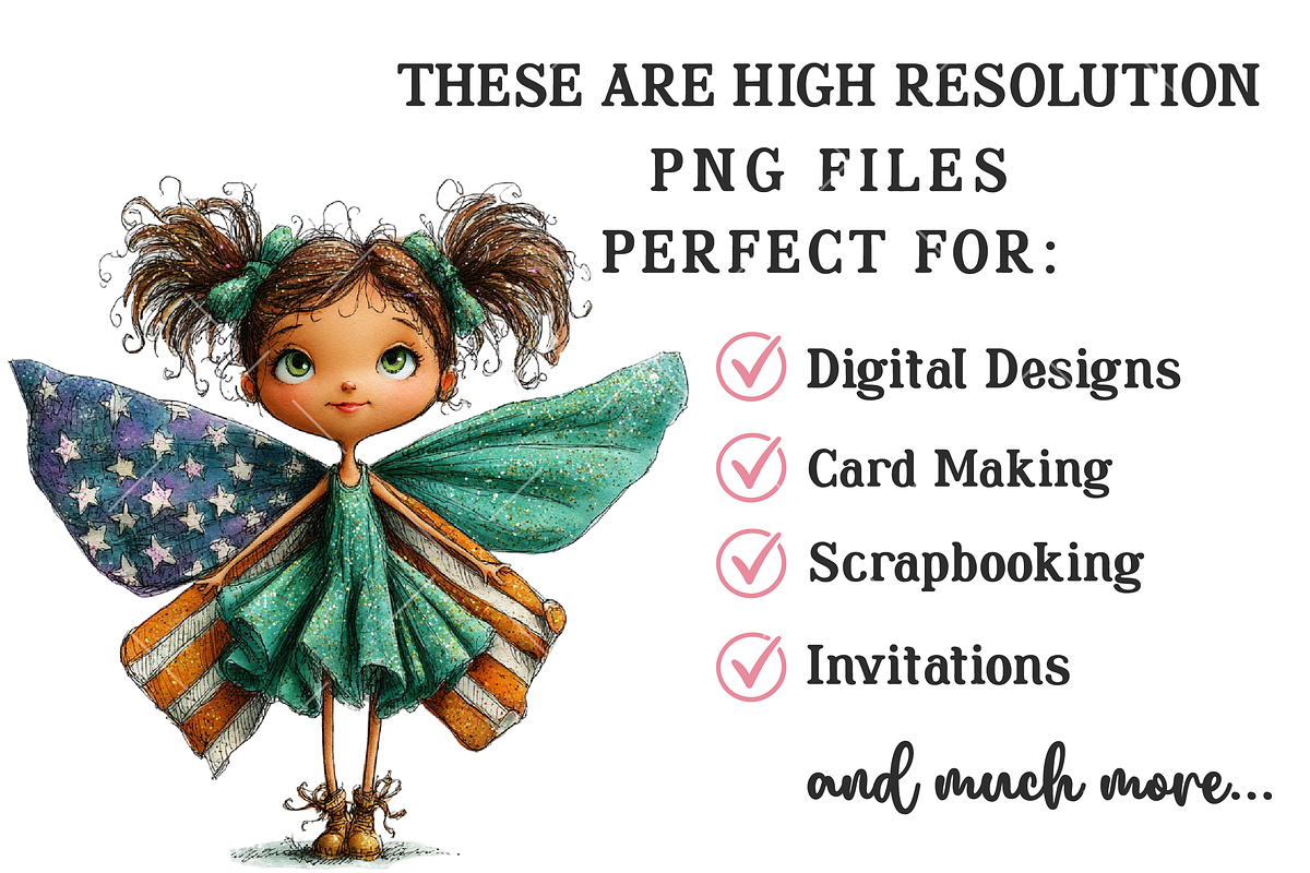Whimsical Patriotic Fairy Clipart, an Illustration by OK Design (Photo 5 of 6)