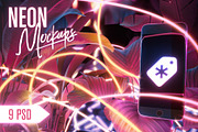 Neon Iphone Mockups Bundle, an iPhone Mockup by As Good As Possible (Thumbnail 1 of 11)