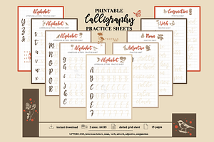 Calligraphy Practice Sheet Digital