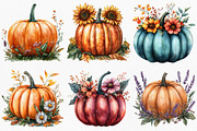 Floral Fall Pumpkin Clipart, an Illustration by Canvas Craft (Thumbnail 3 of 8)