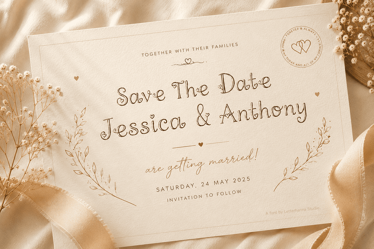 Knitheart | Cute Display Font, a Handwritten Font by Letterhanna Studio (Photo 6 of 9)