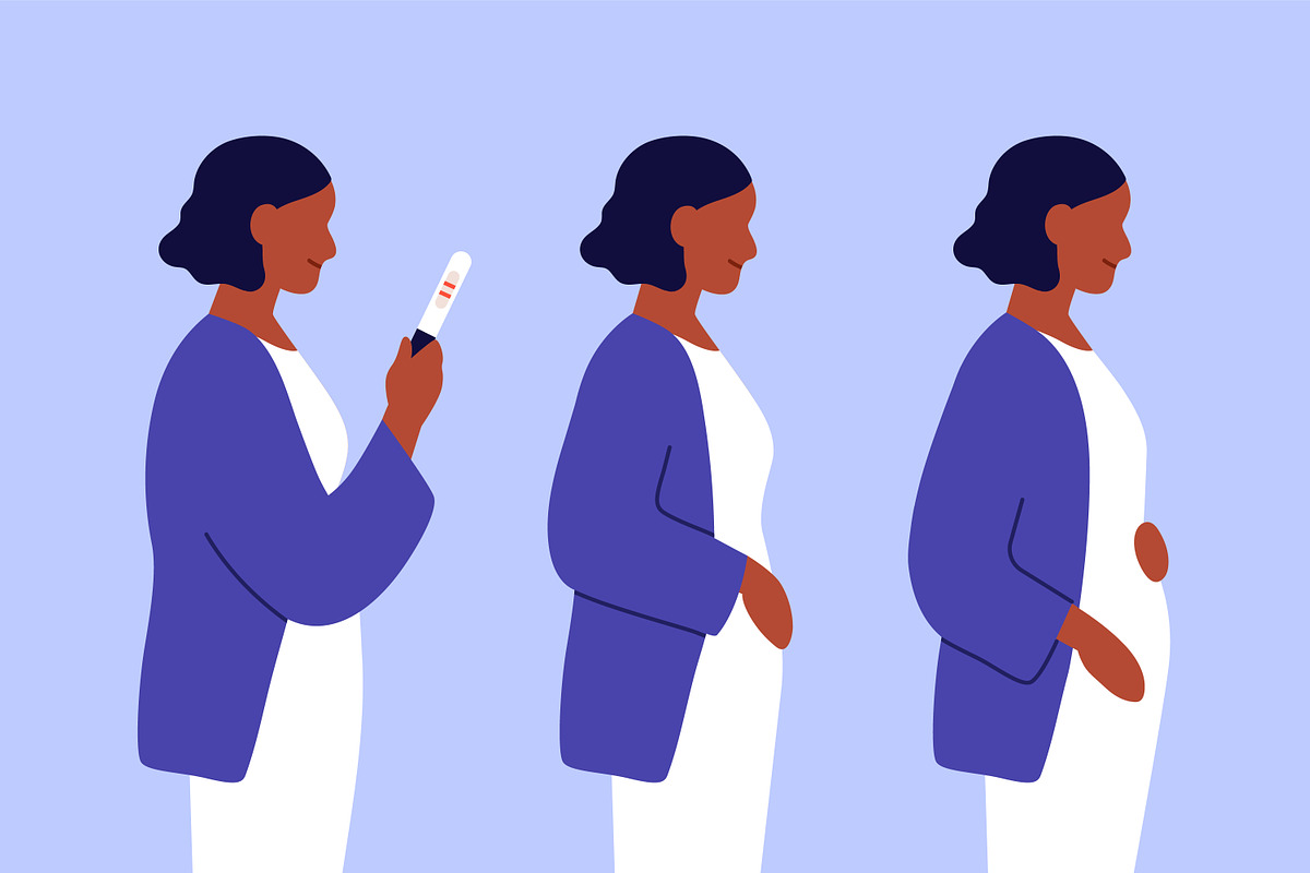 Pregnancy stages set. Pregnant woman, a Person Illustration by Good Studio (Photo 2 of 4)