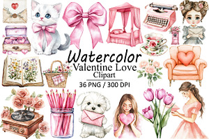 Valentine Love Clipart, an Illustration by Design Market