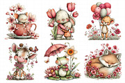 Whimsical Spring Animal Clipart, an Illustration by Daily.Designs (Thumbnail 3 of 8)