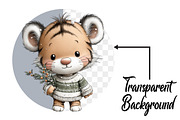 Whimsical Christmas Tiger Clipart, an Illustration by Pixels.Craft (Thumbnail 2 of 6)