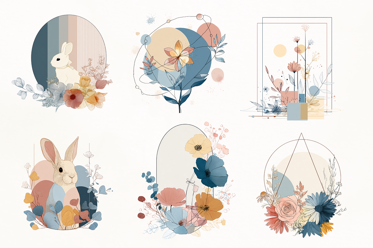 Geometric Botanical Spring Pack, a Decorative Illustration by GiraffeCreative (Photo 4 of 21)