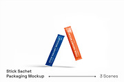 Stick Sachet Packaging Mockup, a Packaging Mockup by renderstockmarket (Thumbnail 1 of 4)