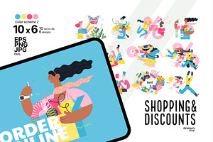 Shopping & discounts flat ills, c.2