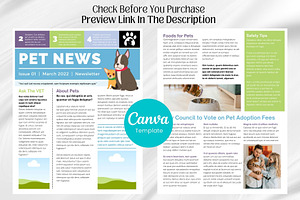 Canva Newsletter Template Pet Care