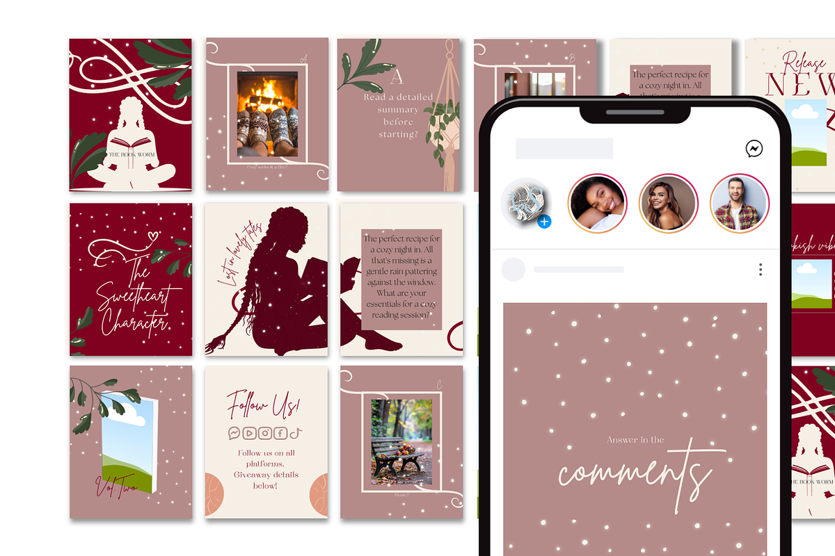 Romance Bookstagram Canva Templates preview 4
