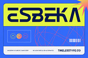 Esbeka Modern Futuristic Sans Serif, a Sans Serif Font by timelesstype.co (Thumbnail 1 of 10)
