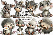 Watercolor Baby Animal PNG Clipart, an Illustration by Canvas Craft (Thumbnail 1 of 8)