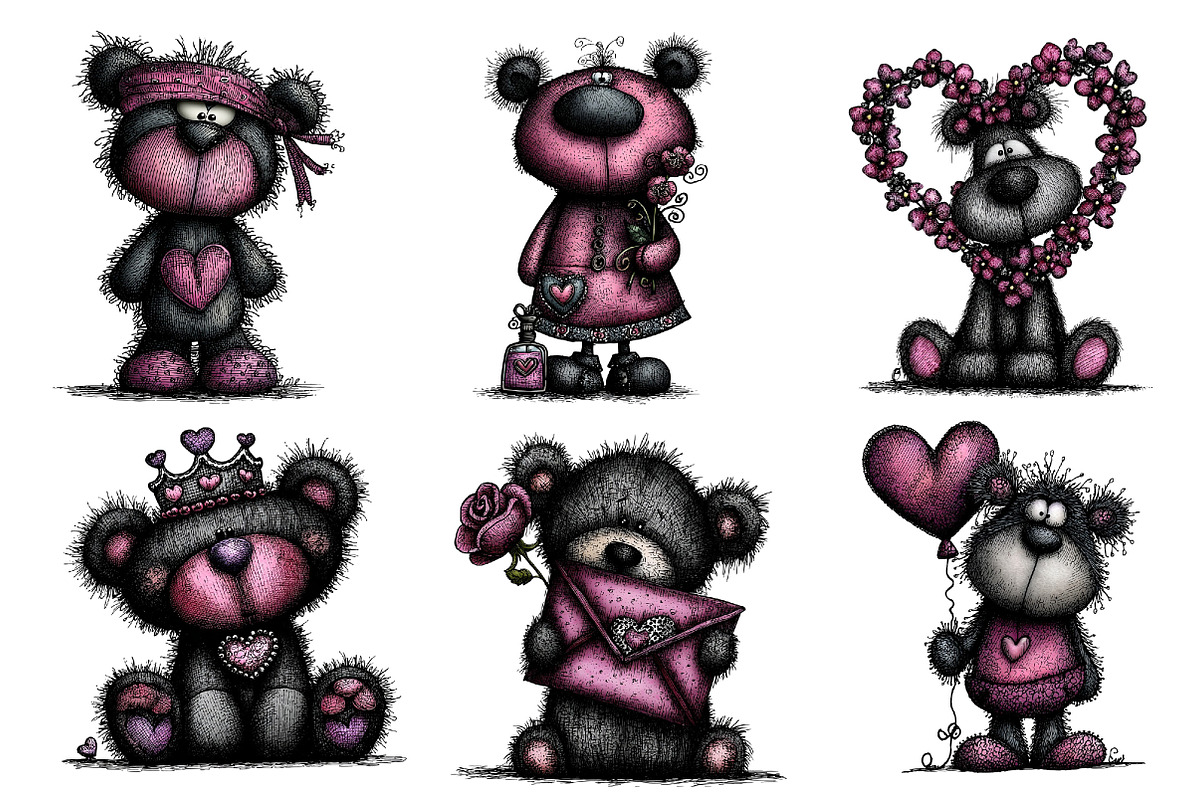 Valentine Whimsical Teddy Bear PNG, an Illustration by Dream Creation (Photo 2 of 8)