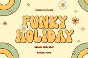 Funky Holiday - Groovy Retro Font, a Handwritten Font by Koplexs Studio (Thumbnail 1 of 10)