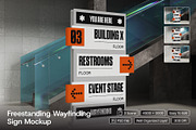 Freestanding Wayfinding Sign Mockup, an Advertising Mockup by herutage (Thumbnail 1 of 4)