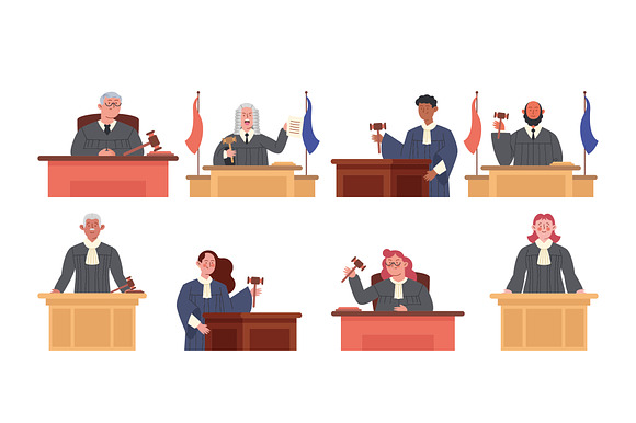 Judge Courtroom Characters Set preview 2