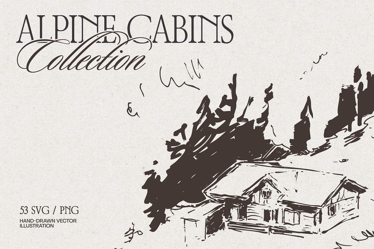 Huge Collection of Cabin Sketches, an Empty State Illustration by TheMountBirdStudio (Photo 1 of 15)