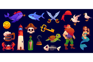 Cartoon pirate characters, a Person Illustration by Vector Tradition