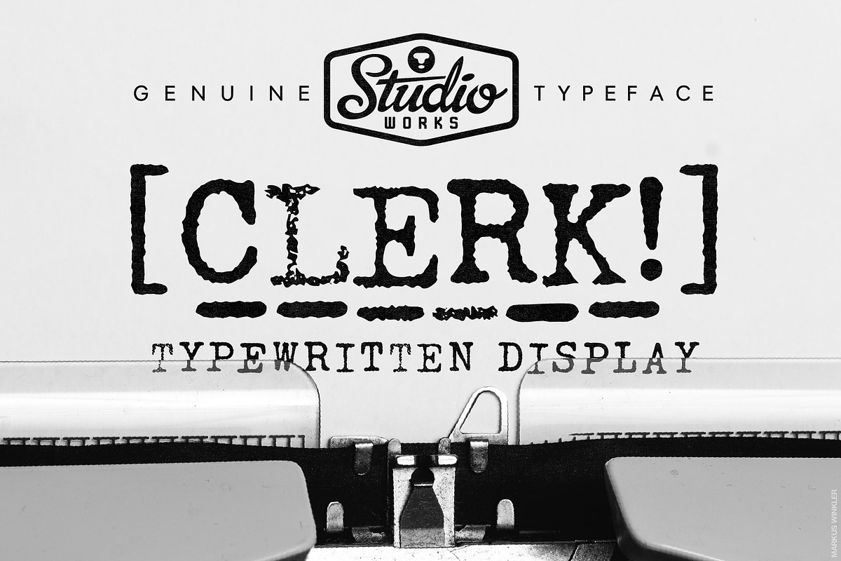 Clerk | Typewritten Display Type!, a Slab Serif Font by StudioWorks (Photo 1 of 10)